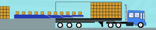 Truck loading & unloading illustration